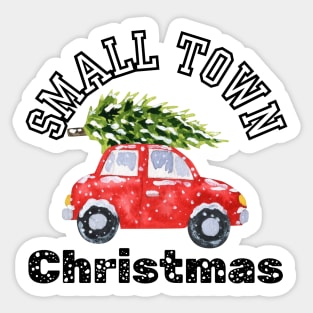 Vintage Small Town Christmas Sticker